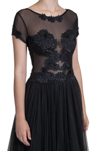 Illusion Lace Gown - Black