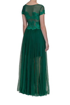 Illusion Lace Gown - Emerald
