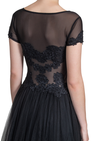 Illusion Lace Dress - Black